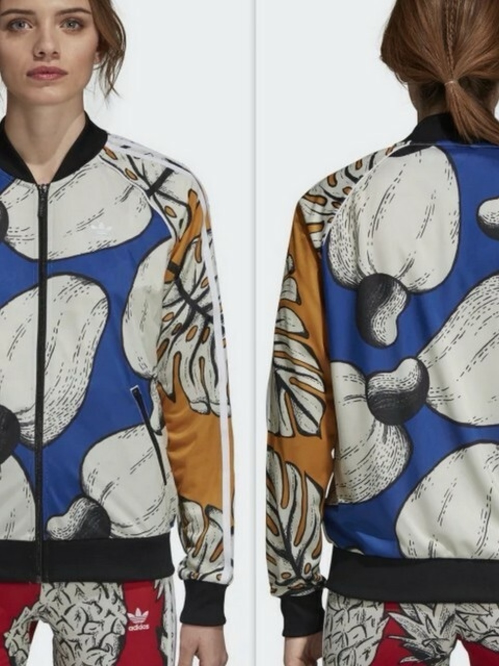 adidas x Rio Bomber Jacket - Blue/White/Tan - Picture 6 of 11